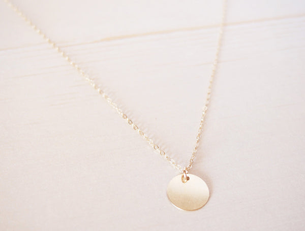 Dainty Gold Circle Necklace // Custom