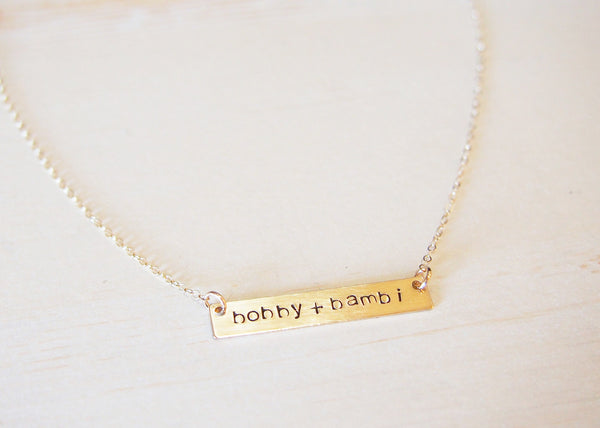 Gold Bar Necklace | Customized