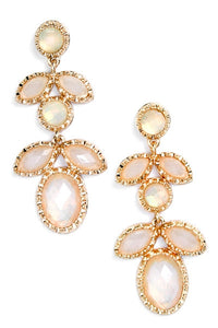 Doris White Opal Drop Earrings