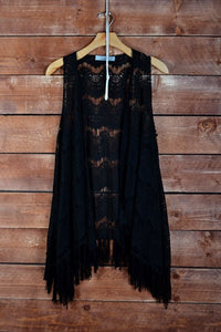 Burk Lace Fringe Vest