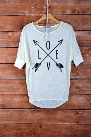"Love" Graphic Knit Tee