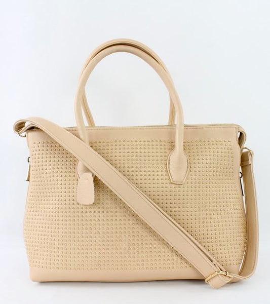 Valdina Satchel Handbag in Beige
