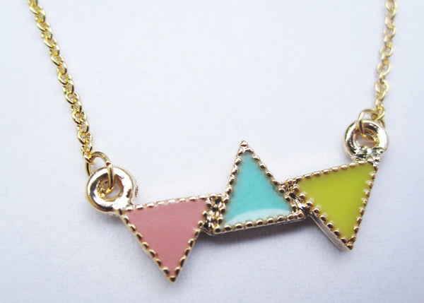 "Multi Color Triangles" Necklace