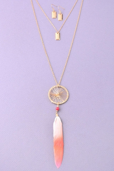 Dreamcatcher Layered Necklace & Earrings