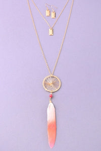 Dreamcatcher Layered Necklace & Earrings