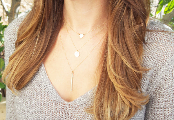 Long Gold Bar Necklace | Blank