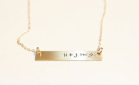 Gold Bar Necklace | Customized