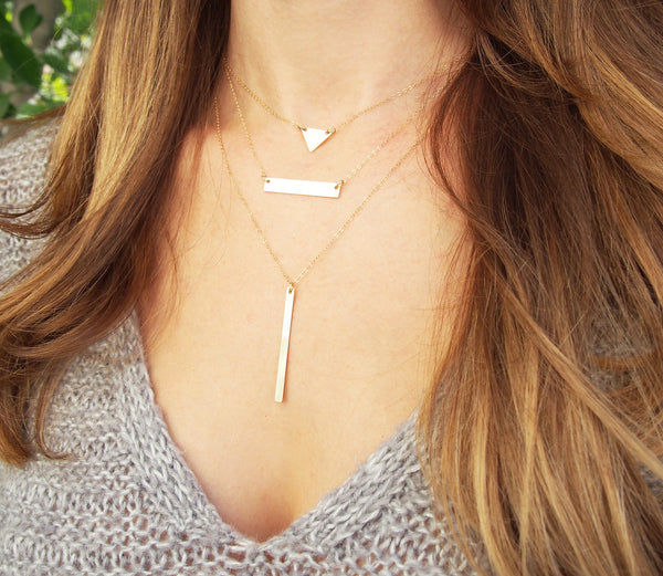 Gold Triangle Necklace | Blank