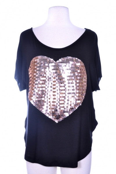 Amelia Sequin Heart Top